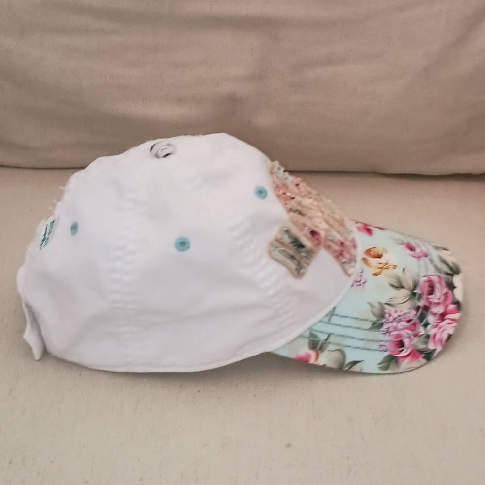 Robin Ruth Organge Beach Alabama Floral Cotton Ballcap - Picture 5 of 9